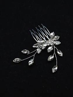 Braut Stirnband Schicke Frauen Blume Strass Kopf Casual Silber Haarkamm Party Einfache Kopfbedeckungen for Frauenhaar for Hochzeitsaccessoires von PREETH