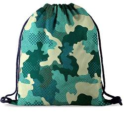 PREMYO Turnbeutel für Mädchen Teenager Junge - Sportbeutel Damen Bedruckt Camouflage - Hipster Gym Bag Festival von PREMYO