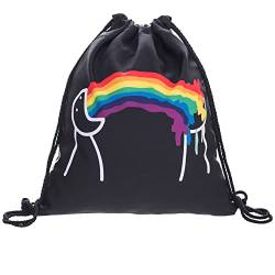 PREMYO Turnbeutel für Mädchen Teenager Junge - Sportbeutel Damen Bedruckt Regenbogen - Hipster Gym Bag Festival von PREMYO