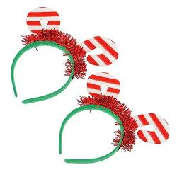 PRETYZOOM 2st Weihnachts-cane-stirnband Weihnachts-headbopper Zuckerstangen-stirnband Weihnachtskopf-bopper Zuckerstangen-stirnbänder Für Frauen Kind Cosplay Partybedarf Vlies von PRETYZOOM