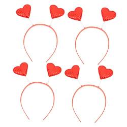 PRETYZOOM 4 Stück Valentinstag Stirnband Kopftaste Fräulein Plastik Haar von PRETYZOOM