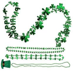 PRETYZOOM 4 Stück irische Halskette Grüne Kleeblatt-Perlenkette Hut Zubehör Halsketten eine Halskette Kleeblatthalskette kreative Halskette für Frauen runde Perlen Yingschi von PRETYZOOM