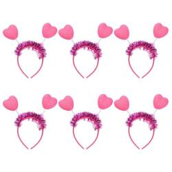PRETYZOOM 6St Stirnband Haarschmuck für Kinder rotes Stirnband Haarbänder mit Herzen -Stirnband für Anzüge für Kinder Anzug für Kinder herzförmige Kopfbedeckung von PRETYZOOM