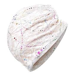 PRETYZOOM Chemo Hut Krebspatienten Schlafen Nachtmütze Hut Baumwolle Haar Turban Mütze Nacht Kopfbedeckung Haarausfall Hut für Frauen (Weiß) von PRETYZOOM