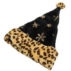 PRETYZOOM Geparden-Weihnachtsmütze Fell weihnachtsmützen alberne Hut Weihnachtsfeier-Kostüm-Requisite Weihnachtsmütze für Weihnachten Leopardenmuster Kopfbedeckung Kleidung Plüsch von PRETYZOOM