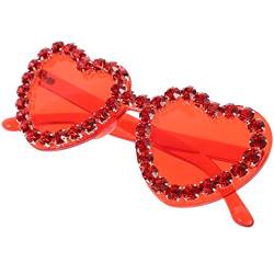 PRETYZOOM Herzform Sonnenbrille Kunststoff Partybrille Rot Herz Brille Mode Neuheit Unisex Karneval Maskerade Musikfestival Kostüm Hawaii Party Foto Requisiten von PRETYZOOM