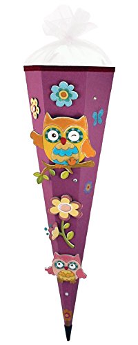 Olivia The Owl Eule Schultüte 85cm 3D-SCHNELL BASTELTÜTE vorgefertigt Stabiler Tütenkorpus von PRIMUS-Versand