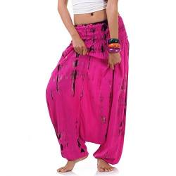 PRINCESS OF ASIA Batik Hippie Hose Haremshose Aladinhose Pumphose für Damen & Herren 36 38 40 42 (Einheitsgröße, Pink) von PRINCESS OF ASIA