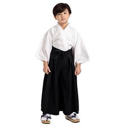 PRINCESS OF ASIA Traditionelles japanisches Kinder Samurai Kimono Set Kendo Gi Shirt + Hakama Hose für Jungen und Mädchen aus Baumwolle von PRINCESS OF ASIA