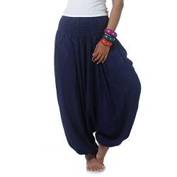 PRINCESS OF ASIA Vegan & Fair - Hippie Hose Haremshose Aladinhose Pumphose für Damen & Herren 36 38 40 42 (Einheitsgröße, Blau) von PRINCESS OF ASIA