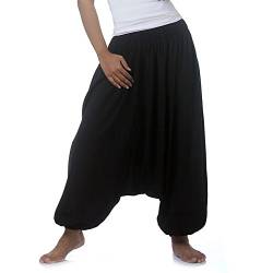 PRINCESS OF ASIA Vegan & Fair - Hippie Hose Haremshose Aladinhose Pumphose für Damen & Herren 36 38 40 42 (Einheitsgröße, Schwarz) von PRINCESS OF ASIA