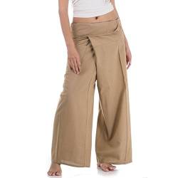 PRINCESS OF ASIA Vegan & Fair - Thai Fisherman Pants Wickelhose Kung Fu Karate Yoga Hose (Einheitsgröße, Beige) von PRINCESS OF ASIA