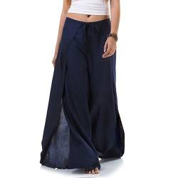 PRINCESS OF ASIA Vegan & Fair - Traditionelle Thai Wickelhose Fischerhose Hosenrock Wickelrock Hippie Hose für Damen & Herren (Einheitsgröße, Blau) von PRINCESS OF ASIA