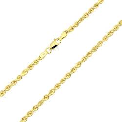 14 Karat / 585 Gold Kordelkette Gelbgold Unisex Kette - 3 mm. Breit - Länge wählbar (40) von PRINS JEWELS