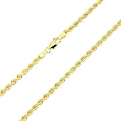 14 Karat / 585 Gold Kordelkette Gelbgold Unisex Kette - 3 mm. Breit - Länge wählbar (60) von PRINS JEWELS