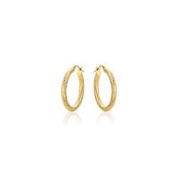 14 Karat 585 Gold Creolen Diamantiert Italienisch Ohrringe Gelbgold (20) von PRINS JEWELS
