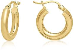 14 Karat 585 Gold Hochglanz Creolen Ohrringe Gelbgold (22 Millimeter) von PRINS JEWELS