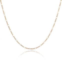 14 Karat 585 Gold Italienisch Flach Figaro Kette Unisex - Breite 2.2 mm - Länge wählbar (55) von PRINS JEWELS