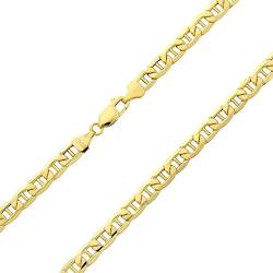 18 Karat / 750 Gold Italienisch Flach Mariner Gelbgold Kette Unisex - Breite 3 mm - Länge wählbar (60) von PRINS JEWELS