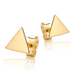 Ohrstecker kleine Dreieck Geometrisch Ohrringe Aus 14 Karat 585 Gelbgold von PRINS JEWELS