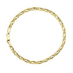 Tigeraugen Armband 14 Karat 585 Gelbgold Unisex Breite 3.50 mm (19) von PRINS JEWELS