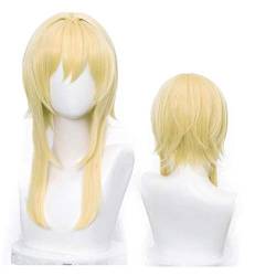 PRIOUTZ Blonde Perücke für Genshin Impact Lumine Cosplay Anime Party mittellang blonde Perücken mit Pony von PRIOUTZ