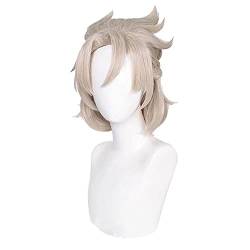 PRIOUTZ Braid Wig for Albedo Genshin Impact Cosplay Short Anime Party Wigs with Bangs von PRIOUTZ