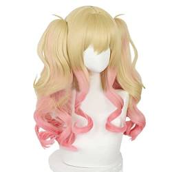 PRIOUTZ Damen Anime Perücke für Pjsekai Saki Tenma Perücke Cosplay Anime Halloween Kostüm Blonde Rosa Zöpfe Haar mit Perücke von PRIOUTZ