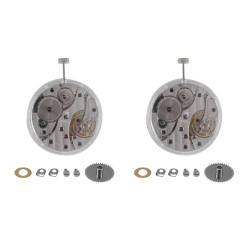 PRIZOM 2 x Zubehör für Uhren Seagull ST3601, Uhrwerk 6497, handgefertigt, Feineinstellung, halbmechanisch, manuell, mit zweipoliger Kette, silber von PRIZOM