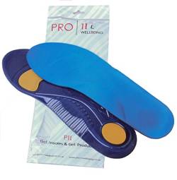 Pro11 Professional Series orthopädische Einlegesohlen, mit dämpfendem Metatarsal und Fersenpolster, für Plantarfasziitis., Blau - blau - Größe: 36/38.5 EU von PRO 11 WELLBEING