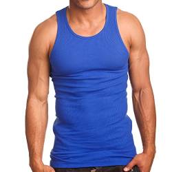 Herren-Unterhemd, 3 Stück - Blau - Groß von PRO 5