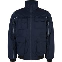 PRO FIT Profi Arbeitsjacke – Extra warme Jacke, Multitaschen & Hoher Kragen, Multifunktionale Arbeiterjacke mit Reflexstreifen, Unisex - Gr. L, Navy von PRO FIT