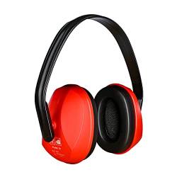 PRO FIT Protec 24 Gehörschutzkapsel – Kapselgehörschutz mit niedrigem Anpressdruck, verstellbarer Gehörschutz, Lärmschutz, Dämmwerte: SNR 24 - Rot von PRO FIT