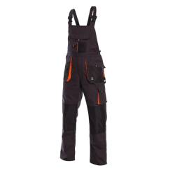 PROCERA Latzhose Herren, latzhose herren arbeitshose, 11 funktionale Taschen, Arbeitslatzhose Herren, Lange Latzhose für die Arbeit mit Kniepolstertaschen, Farbe: Grau und Orange, Größe: 54 von PROCERA