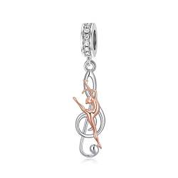 Ballerina Tänzerin Musiknoten Charms für Armbänder kette Ballett Tanz Perlen Ballerina Halskette Armband Schmuck Tänz Geschenke für Frauen Damen Teenager Mädchen kleine Mädchen von PROESS