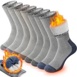 PROETRADE Merino Thermosocken Wollsocken Herren Damen Socken Wolle Dicke Wintersocken Warme Wandersocken Sportsocken Atmungsaktiv Trekkingsocken Geschenke Arbeitssocken Outdoor 4 Paar (Sortiert A,L) von PROETRADE