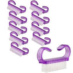 Set 10 Stk. | Nagelbürste | für Maniküre, Pediküre | Reinigungs Bürste für Nägel (violet) von PROFICO