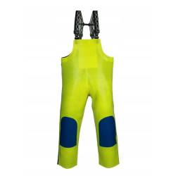 PROS EXTREME STRONG Latzhose, Fischerhose, Segelhose, professionelle Hose, starke Hosen, WASSERSCHUTZLATZHOSE MIT VERSTÄRKUNG storm linie (fluoreszierend Gelb/fluoreszierend Blau, 54 (L)) von PROS EXTREME