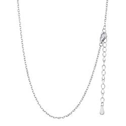 PROSILVER 925 Sterling Silber Halskette Damen Herren Unisex 1,5mm Dünne Rolokette Silber Gliederkette Ersatzkette für Anhänger 46cm von PROSILVER