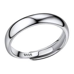 PROSILVER Damen Herren Ring - 925 Sterling Silber Offener Ring 4,5mm breit schlichter Bandring schlichter Ring Schmuck Accessoire für Frauen Mädchen von PROSILVER