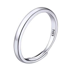 PROSILVER Damen Ring 925er Sterlingsilber Ring Simpel hochglanzpoliert Bandring mit S925 Stempel für Mädchen simpel Ring Schmuck für Ehefrau Freundin von PROSILVER