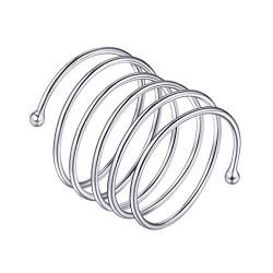 PROSILVER Damen Wickelring 925er Sterling Silber Offener Ring Spiralfeder Design Ring einfach Vollfinger Ring Phantasie Schmuck für Frauen Mädchen von PROSILVER