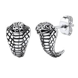 PROSTEEL 3D Kobra Ohrstecker Edelstahl Gotik Punk Stil Tier Piercing Ohrringe Hip-Hop Eboy Stud Earrings Modeschmuck Accessoire für Männer von PROSTEEL