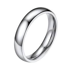 PROSTEEL 4mm breit Band Ring Edelstahl hochglanzpoliert Partnerring Ehering schlicht Damen Verlobungsring Trauring Modeschmuck für Hochzeit Jahrestag, Größe 52 von PROSTEEL