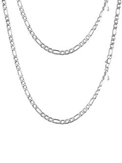 PROSTEEL Edelstahl Figarokette für Männer Jungen 4mm breit glänzend Herren Halskette 1+3 Gliederkette 66cm/26 Kettelänge Modeschmuck für Vatertag Geburtstag von PROSTEEL