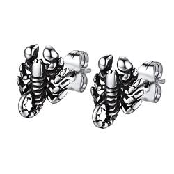 PROSTEEL Edelstahl Piercing Ohrringe für Herren 3D Skorpion Design Ohrstecker Hip Hop Street Style Ohrschmuck Accessoire Ear Studs von PROSTEEL