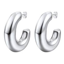 PROSTEEL Frauen Ohrringe Edelstahl Halbkreis Groß Ohrringe Ohrstecker 10mm Dicke Hip Hop Stil Zubehören Trendig Schmuck von PROSTEEL