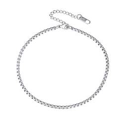 PROSTEEL Fußkette klassische Edelstahl Ankerkette Erbskette Fußkettchen 3mm 22+5cm verstellbar Fußband Unisex Sommer Schmuck Accessoire für Männer Frauen Jungen Mädchen von PROSTEEL