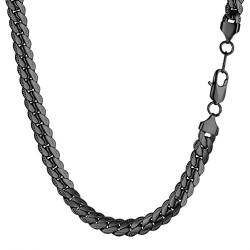 PROSTEEL Herren Biker Punk Rock Halskette 8MM breit Panzerkette 76 cm schwarz Edelstahl Erbskette Gliederkette Modeschmuck Männer Jungen von PROSTEEL