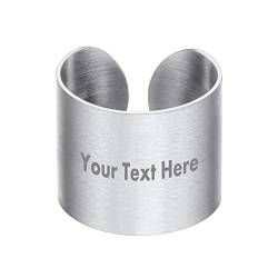 PROSTEEL verstellbar Offener Ring für Damen Herren 17mm breit gebürstet Edelstahl Bandring Ehering Modeschmuck Geschenk für Jahrestag Hochzeit Party von PROSTEEL